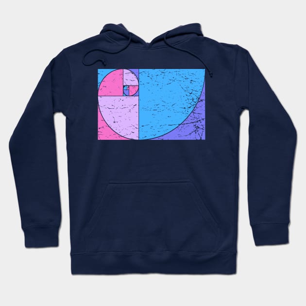 Trippy colors Golden Ratio Fibonacci Spiral Hoodie by tatadonets